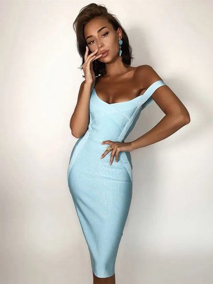 Bandage Dress - Women's Sleeveless Bodycon Rayon Sheath Dress With Zipper Closure