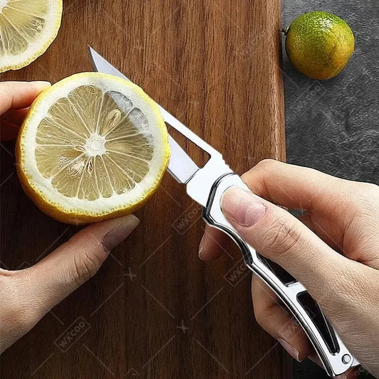 Folding Pocket Knife - Stainless Steel Multifunctional Kitchen Knife