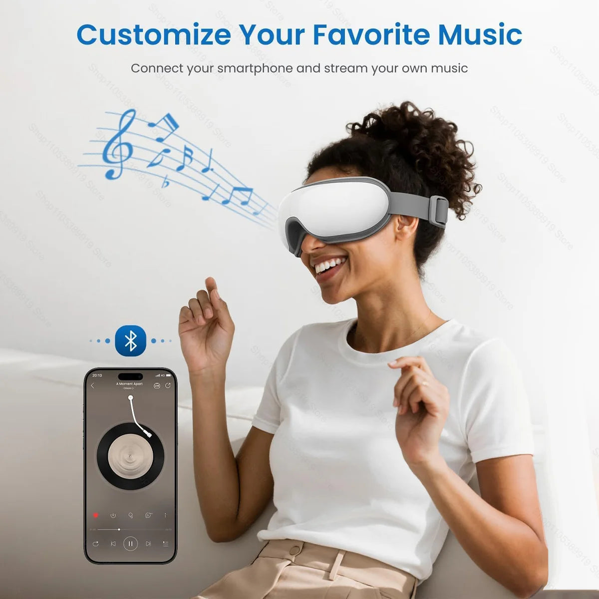 Heated Smart Vibration Eye Massager Airbag Compress Eye Care Instrument Bluetooth Music Eye Massage Sleepping Mask Relax Fatigue