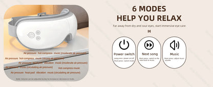 Heated Smart Vibration Eye Massager Airbag Compress Eye Care Instrument Bluetooth Music Eye Massage Sleepping Mask Relax Fatigue