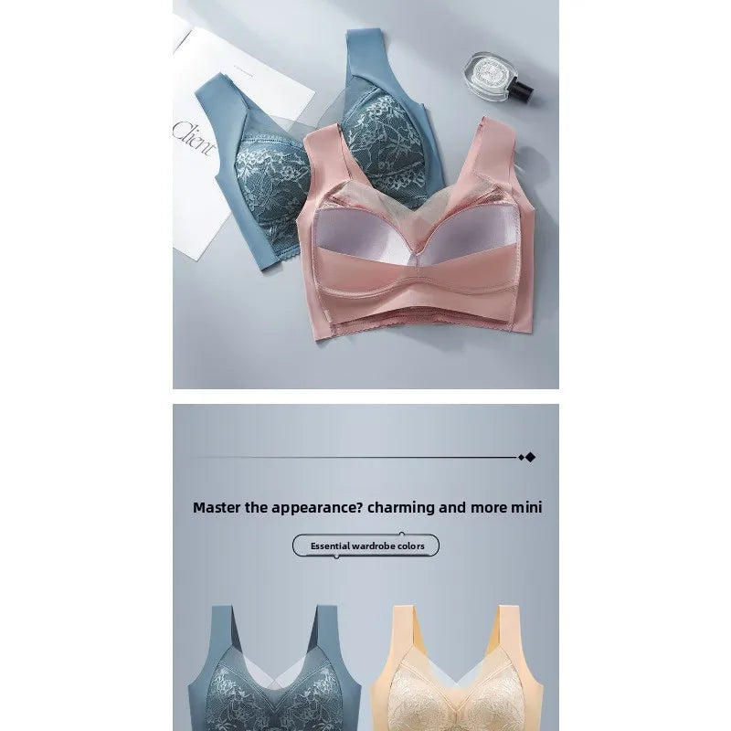 Seamless Lace Bra - Large Size Underwear | Breathable Thin Bra With Beautiful Back