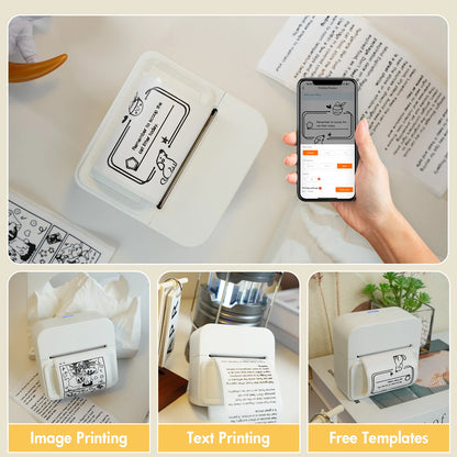 Mini Label Printer Thermal Maker Portable Wireless Bluetooth Stickers Labeller Handheld For Home Office School Machine