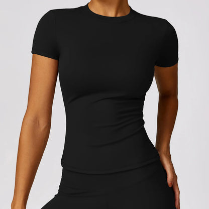 Women Yoga Top - Seamless Sport Shirt | Breathable Short Sleeve Gym Tee