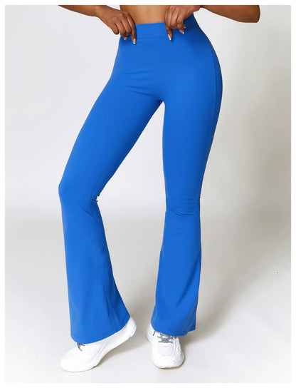 New Yoga Pants Flare Leggings Women High Waist Wide Leg Pants Women Gym Fitness Sports Flared Pant Dance Trousers V-shaped Hip