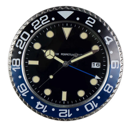 Luxury Metal Wall Clock - Modern 34cm Luminescent Home Decor