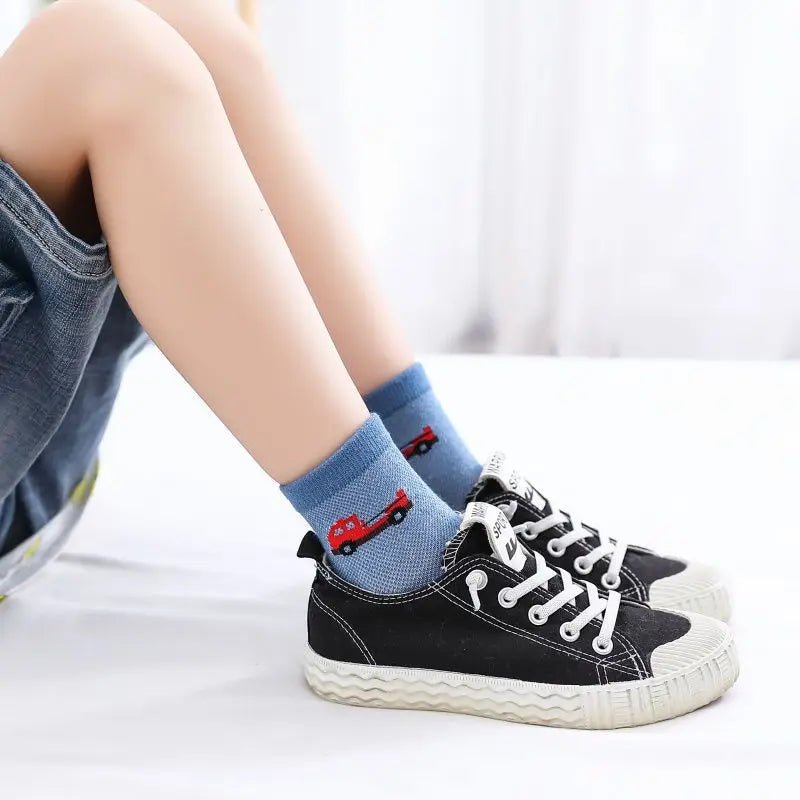 Kids Toddlers Cotton Ankle Socks Cartoon Engineering Vehicle Breathable Spring Autumn Summer Winter Short Socks for Children Boy