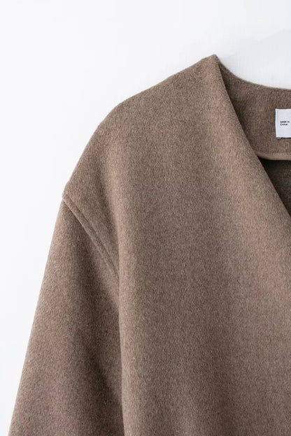 Women's Autumn Coat - Belted Winter Jacket With Soft Top Outerwear, Elegant Casual Style