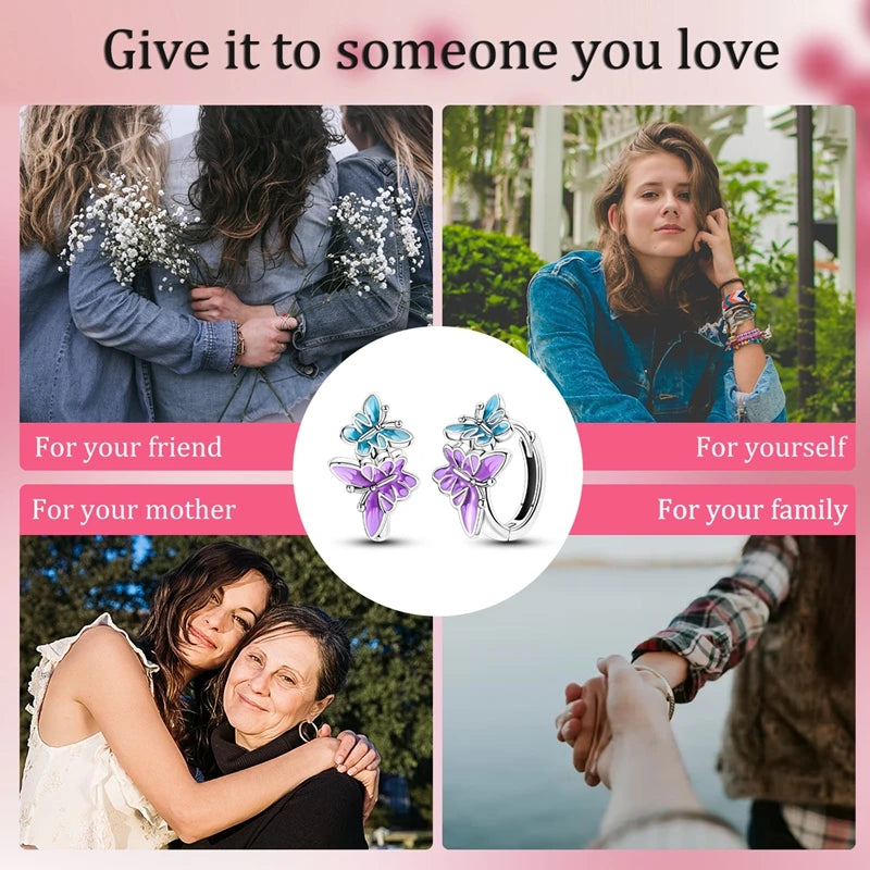 Sterling Silver Hoop Earrings – Zirconium Star Drop Style For Women’s Anniversary Jewelry Gift