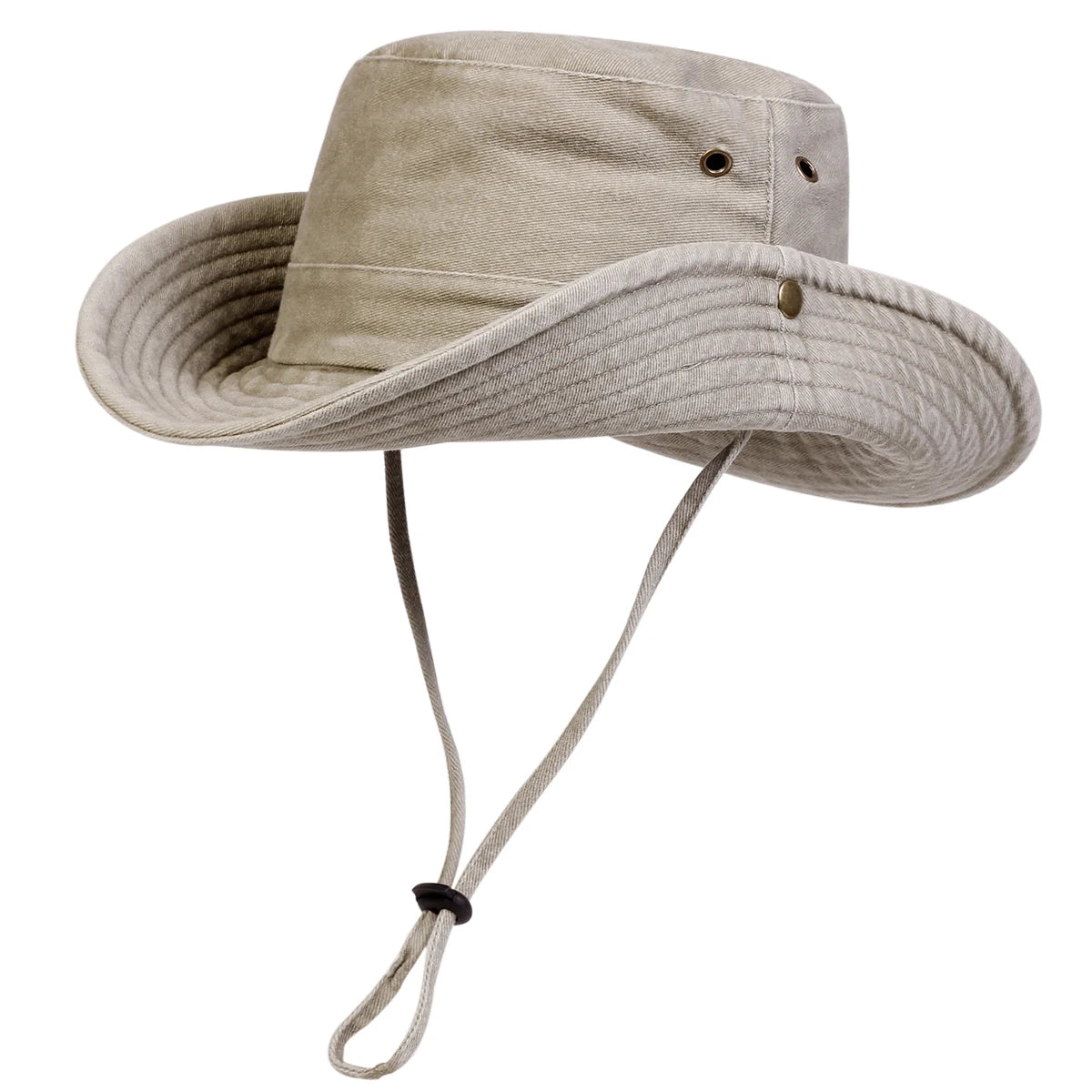 Washed Cotton Bucket Hat – Men's Wide Brim Casual Sun Hat