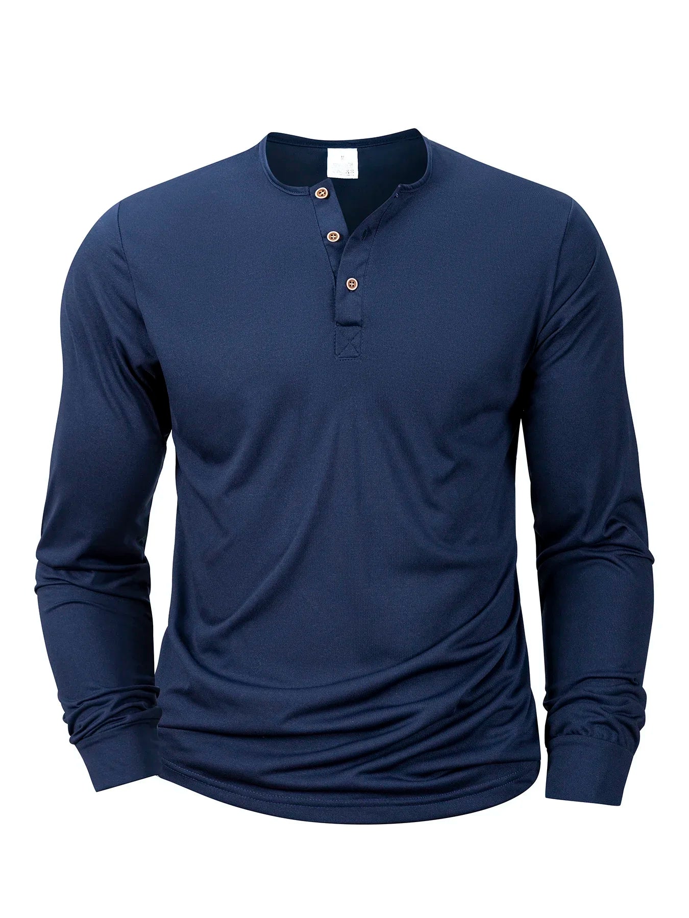 Mens Long Sleeve Henley V-neck Lightweight Long sleeves Casual Cotton Slim Fit Basic Loose Fitness Sports Breathable Top