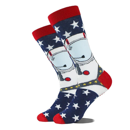 Funny Alien Shark Cotton Socks - Unisex Novelty Crew Socks