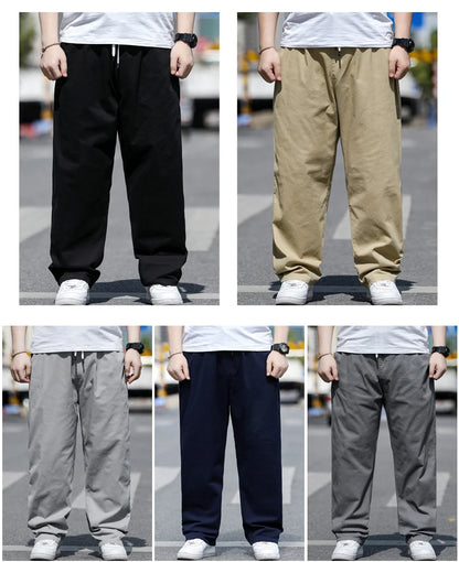 Large Size Men's Casual Pants XL-8XL Plus Size Straight Loose Fit Trousers Elastic Waist Oversized Cotton SweatPants Outdoor