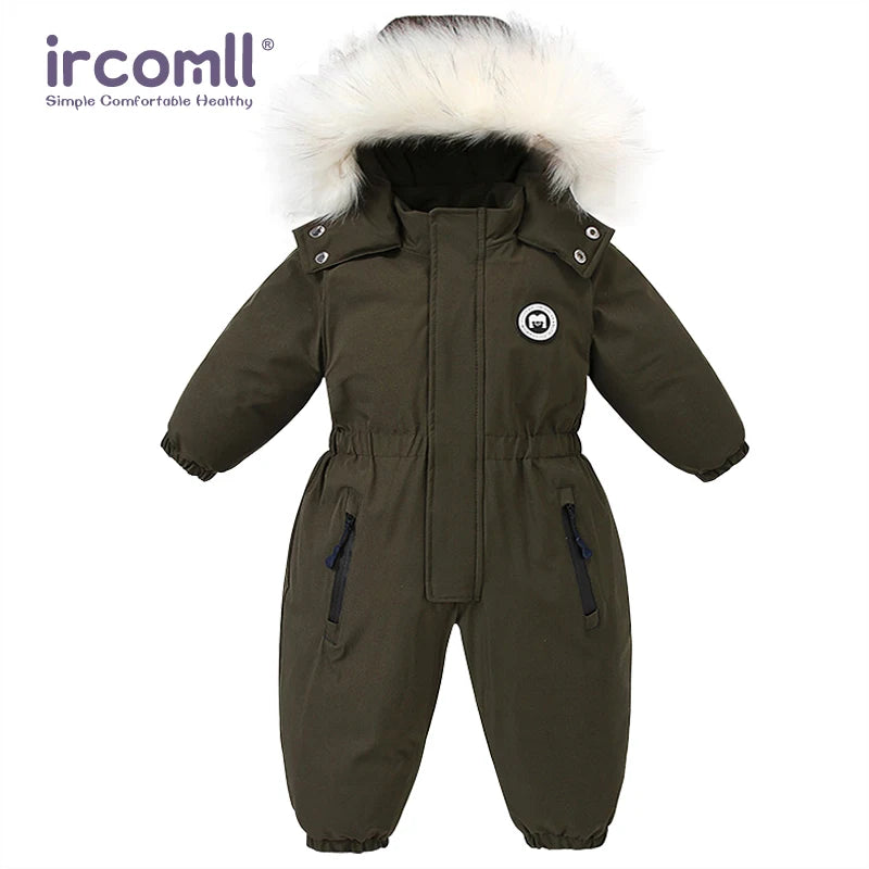 Kids Winter Snowsuit - Waterproof Toddler Snow Jumpsuit with Plush Velvet Jacket