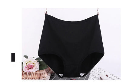 3pcs Cotton Women Panties Lady Plus Size Underwear Large Size High Waist Briefs Breathable Solid Color Female Lingerie
