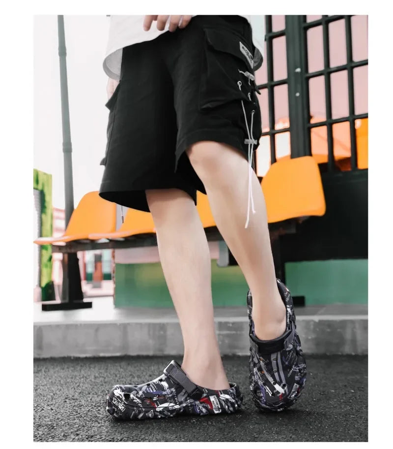 Men's Summer Clogs - Plus Size EVA Sandals | Lightweight Flat Platform Slides