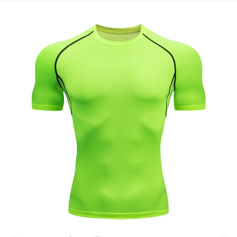 Compression Running Shirt - Men's Tight Short Sleeve Tee | Quick Drying Gym Sportswear