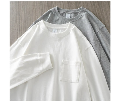 Men's Long Sleeve T Shirt - DUKEEN Heavyweight Cotton Crew Neck Casual Tee