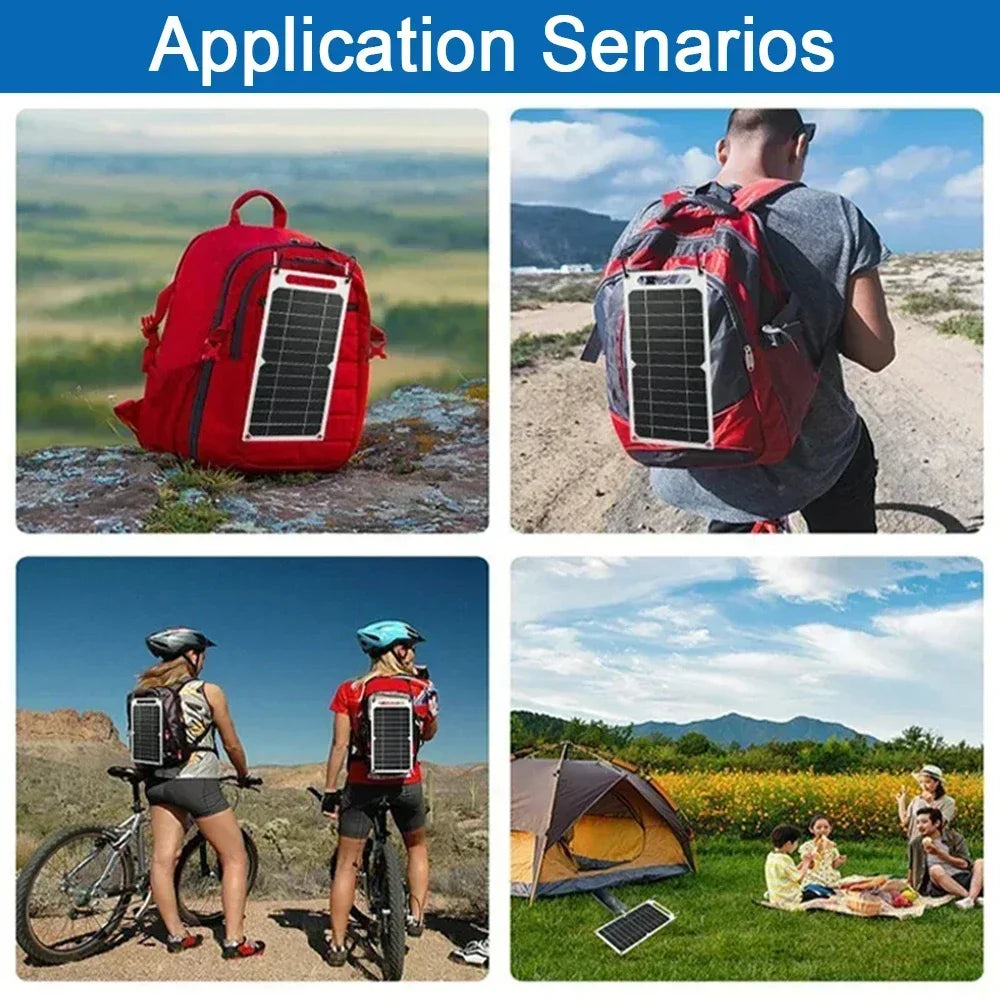 (U.S Stock) 35W Portable Foldable Solar Charger Panel Dual USB Ports Fast Charging  Power Bank iPhone Camping Outdoor Travel