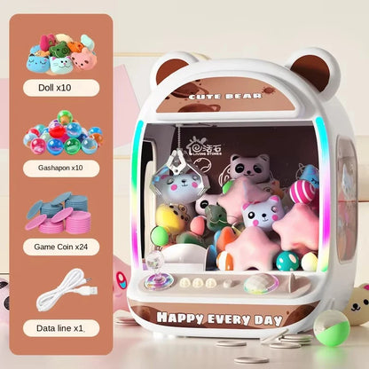 Big Size DIY Doll Machine Kids Coin Operated Play Game Mini Claw Catch Toy Crane Machines Music Doll Children Xmas Gifts Toys
