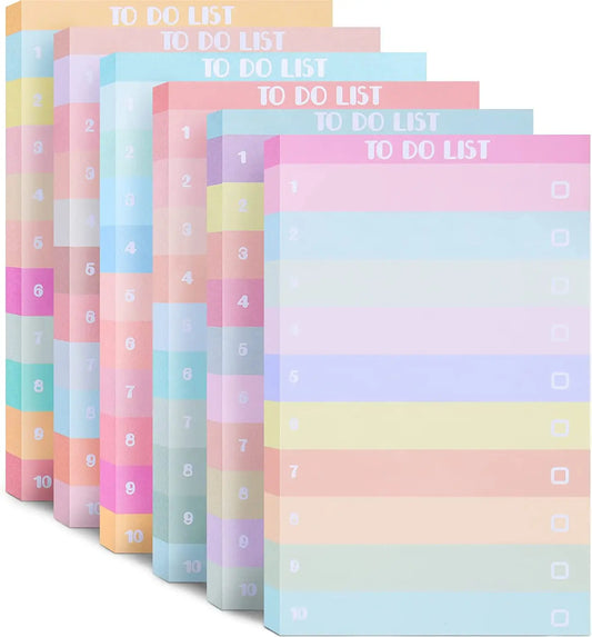 Multicolor Lined Sticky Notes - 50 Sheets Portable Memo Pad Kawaii Stationery