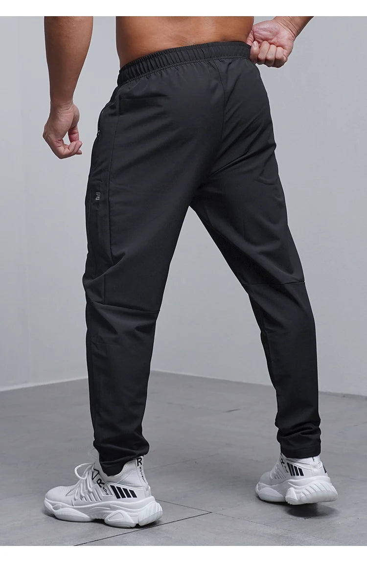 Men's Running Pants - Breathable Waterproof Sweatpants With Elastic Waist & Zip Pocket