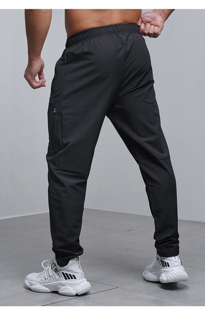 Men's Running Pants - Breathable Waterproof Sweatpants With Elastic Waist & Zip Pocket