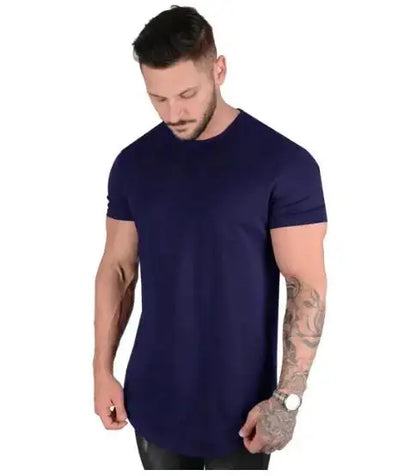 Men's Muscle Fitness T-shirt – Breathable Cotton Gym Tee | Short Sleeve Workout Shirt