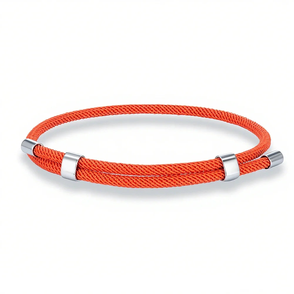 MKENDN Simple Style Men Women Bracelet 3mm Durable Marine Rope With Polished Steel Closure Jewelry Summer Beach Gifts