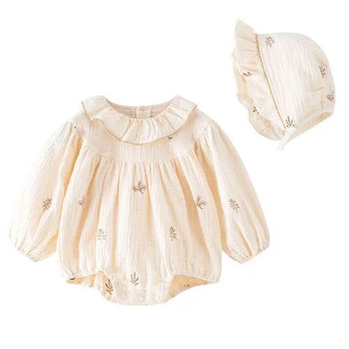Baby Girl Romper - Korean Style Autumn Toddler Clothes 0-24 Months Cotton Print