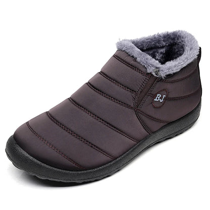 Women Winter Boots - Lightweight Waterproof Ankle Snow Boots With Plush Lining