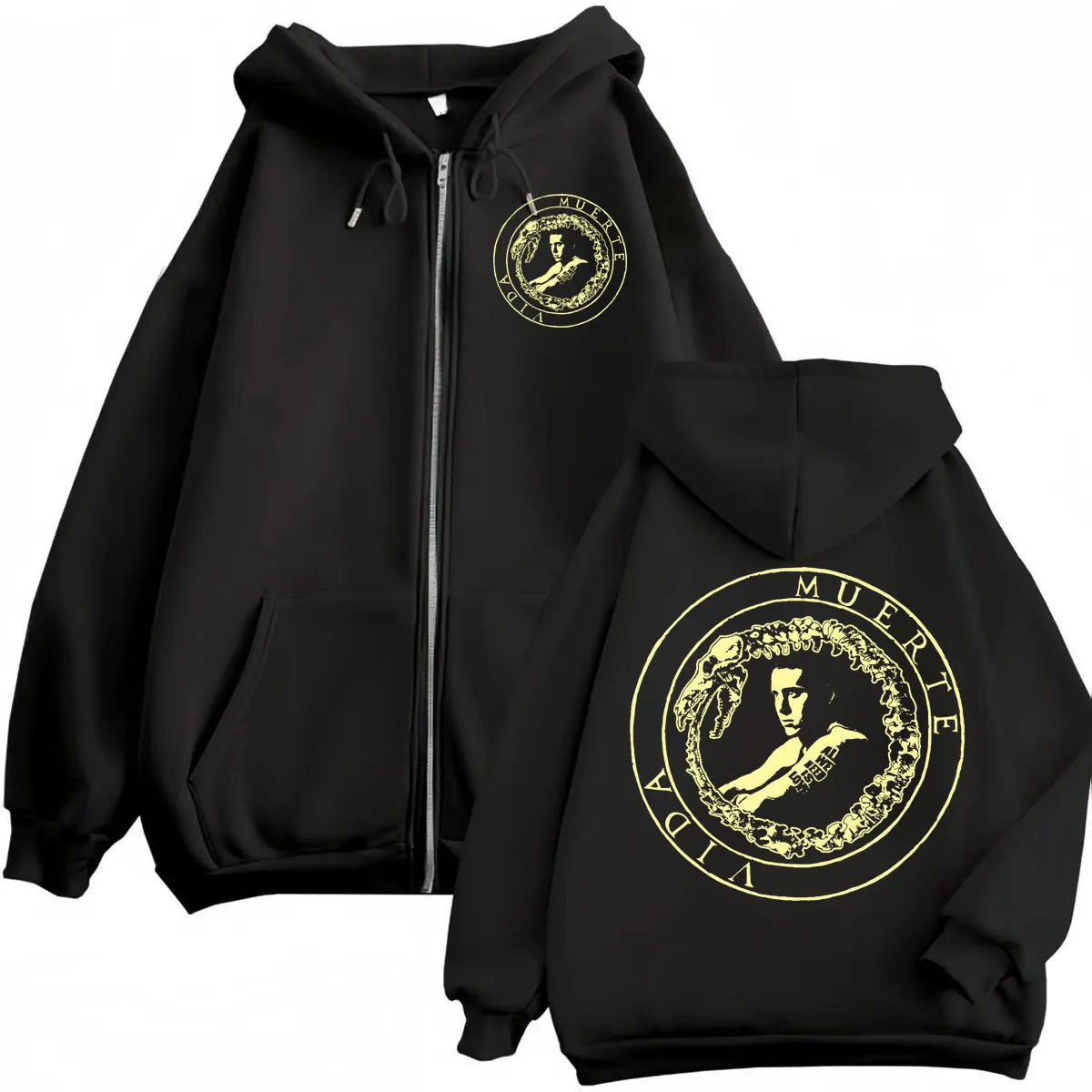 Canserbero All We Need Is Love Muerte Vida Merch Zipper Hoodie Men's Fashion Hip Hop Zip Up Sweatshirts Casual Fleece Pullovers