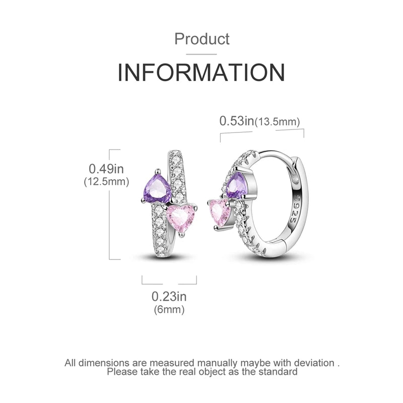 Sterling Silver Hoop Earrings – Zirconium Star Drop Style For Women’s Anniversary Jewelry Gift