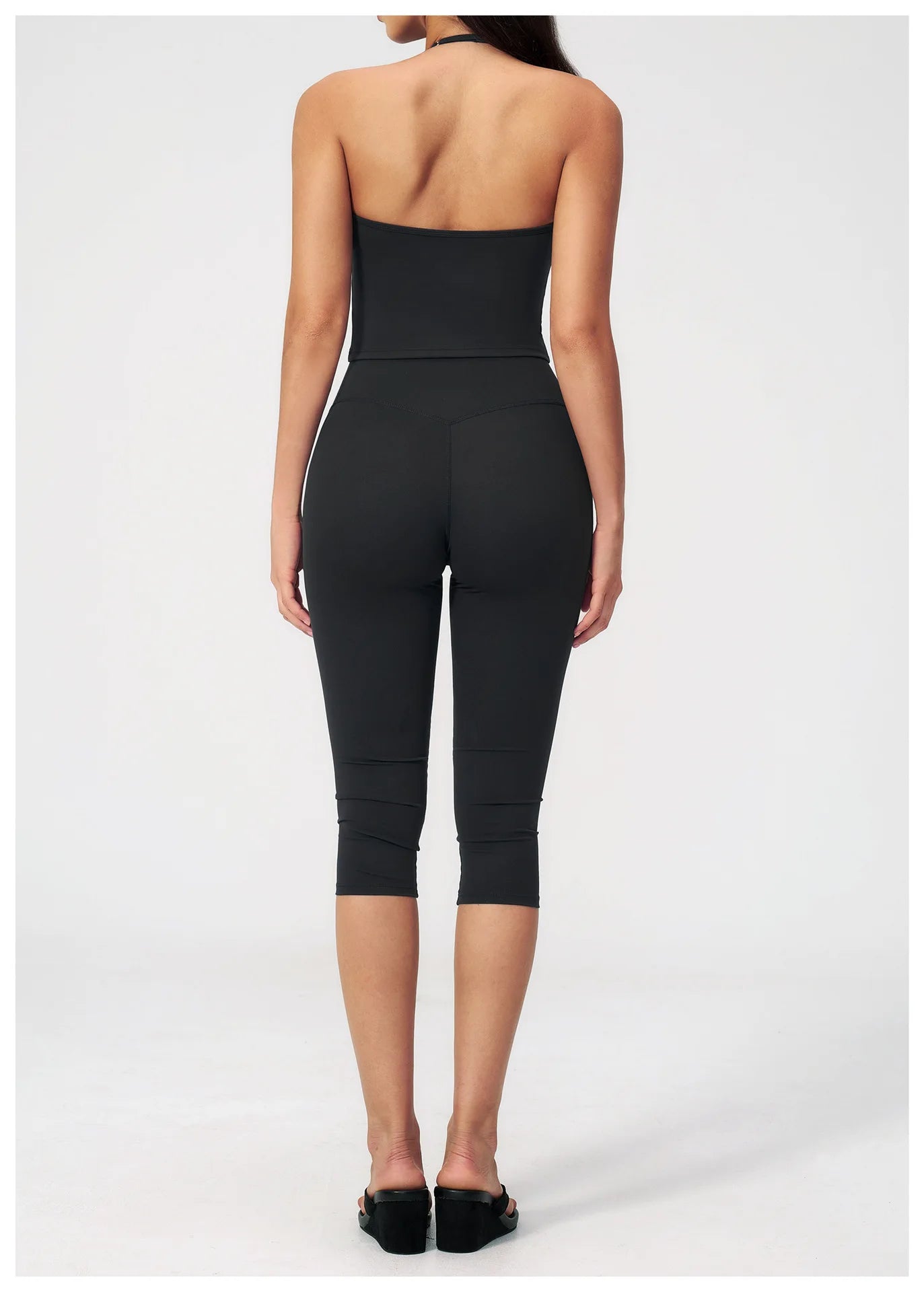 Women 2 Piece Yoga Set High Waist Capri Leggings Sports Bra Crop Top Workout Gym Athletic Outfits Female Fitness Activewear Suit
