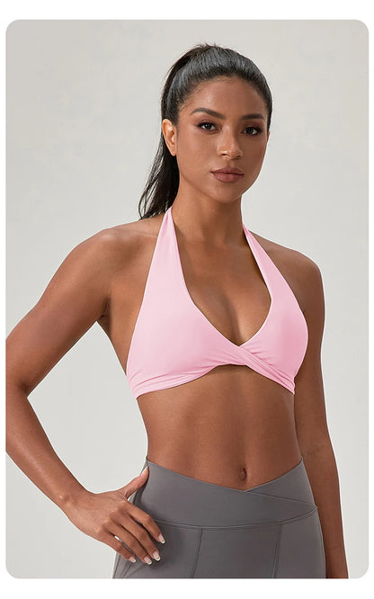 Impact Sport Bra Women High Support Push-Up Halter Workout Tank Top – Custom Logo