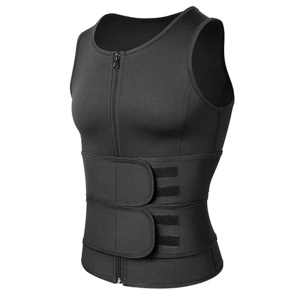 Men Body Shaper Waist Trainer Vest – Sauna Sweat Slimming Underwear Shirt