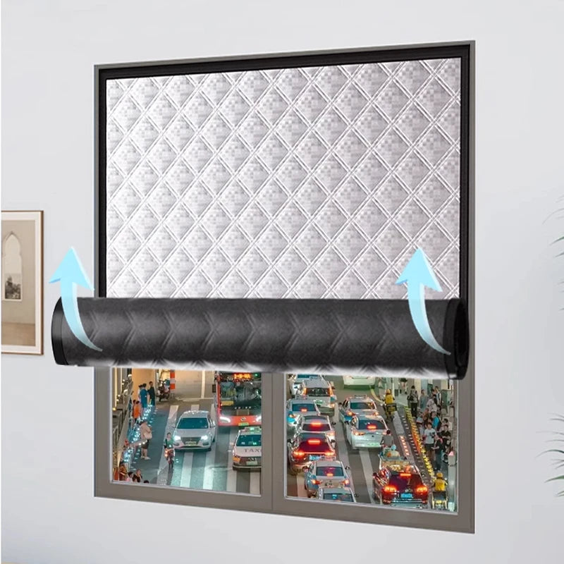 Waterproof Cotton Curtains - Windproof Window Drapes | Thermal Insulation & Frost Resistant Film