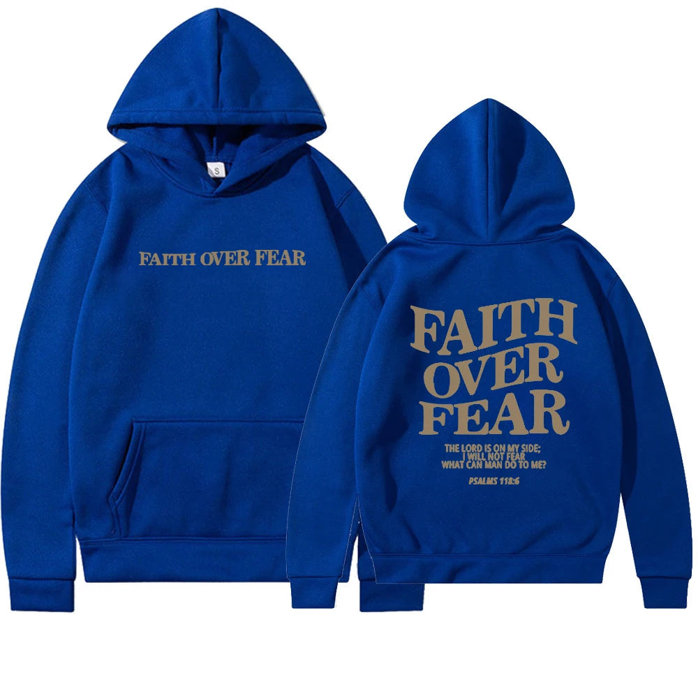Faith Over Fear Hoodie - Christian Sweatshirt with Bible Verse