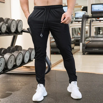 Ice Silk Sweatpants Men's Summer Ultra-thin Cooling Dry Fit Sports Pants Running Breathable Trousers Casual Fitness Leg