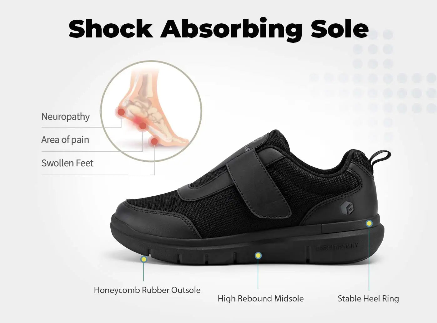 FitVille Men's Extra Wide Width Diabetic Shoes Lightweight Walking Casual Shoes for Swollen Feet Neuropathy Pain Relief