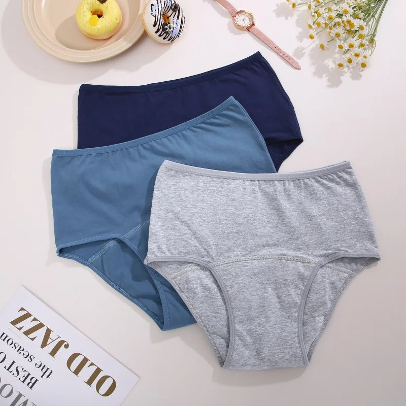Women's Cotton High Waist Menstrual Period Underwear Seamless Absorption Leakproof Lingerie Breathable Physiological Panties New