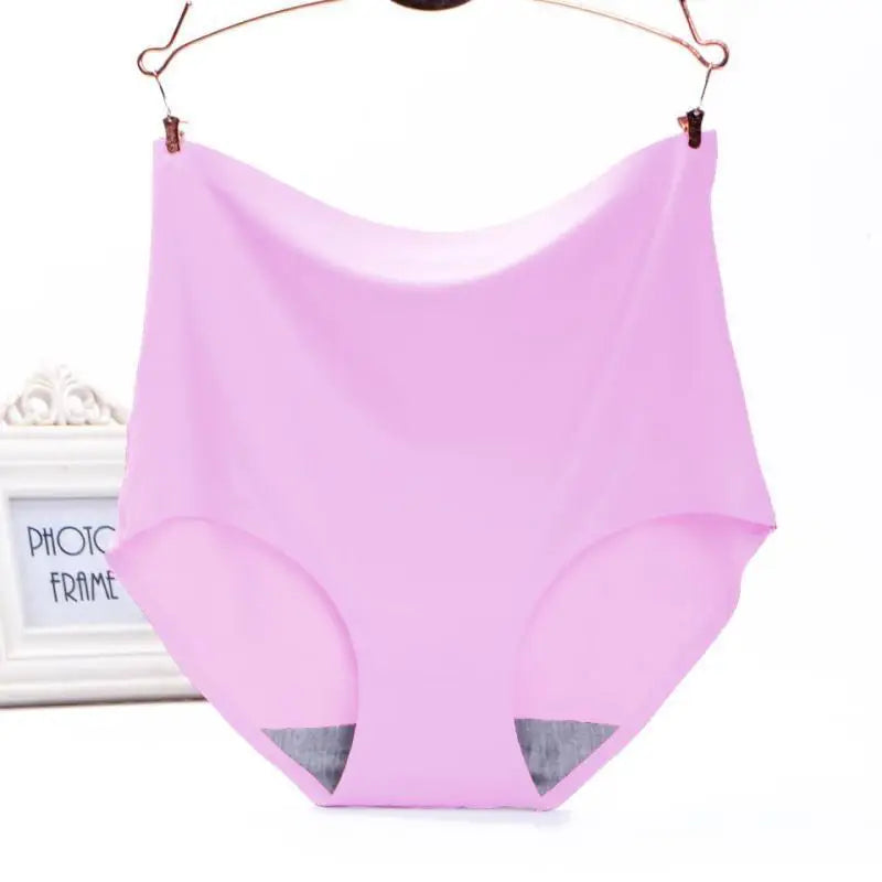 Plus Size women seamless Panties ice silk smooth soft Sexy Underwear Women High Waist Ultrathin Breathable underpants 50-100kg