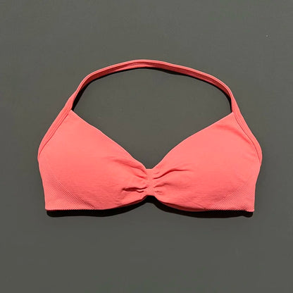 Impact Sports Bra - High Support Strappy Halter Bra With Removable Pads