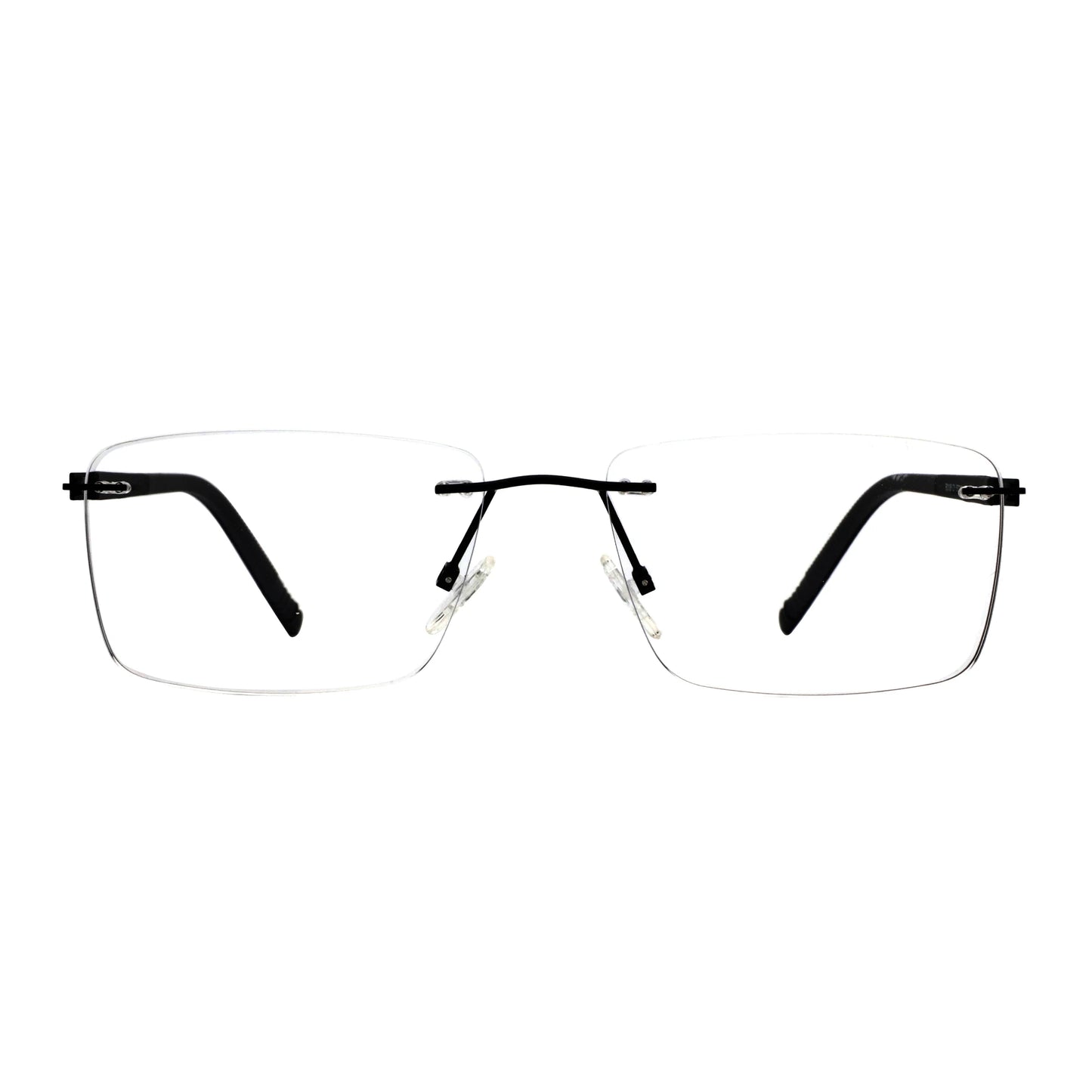 Rimless Prescription Glasses - Men's Rectangle Optical Eyeglasses With Anti Blue Light Lenses
