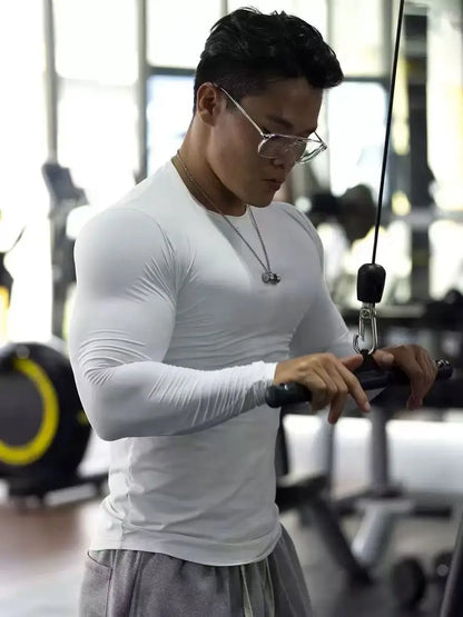 Men's Compression Shirt - Quick Dry Rashguard Gym Fitness Tee for Running & Surfing