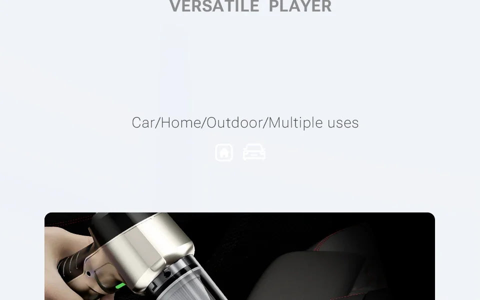 Wireless Car Vacuum - Portable Handheld Cleaner With Strong Suction & HEPA Filter