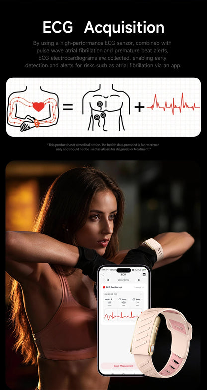 2026 New Screenless Fitness Tracker Health Smart Band ECG+PPG Uric Acid Blood Oxygen Body analysis Smart Bracelet For Men Women