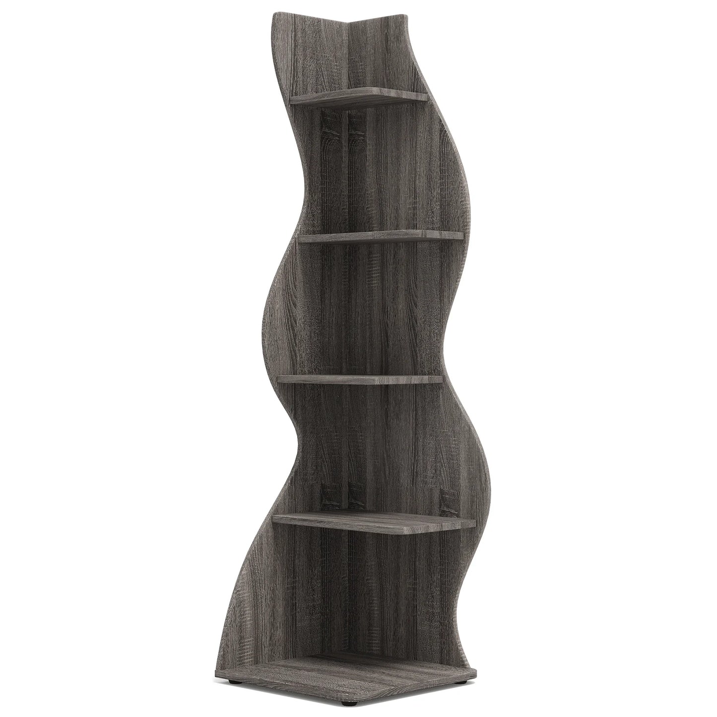 Corner Bookshelf - Modern 5-Tier Shelf | Stylish Wooden Storage Rack