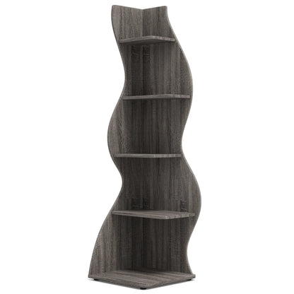 Corner Bookshelf - Modern 5-Tier Shelf | Stylish Wooden Storage Rack