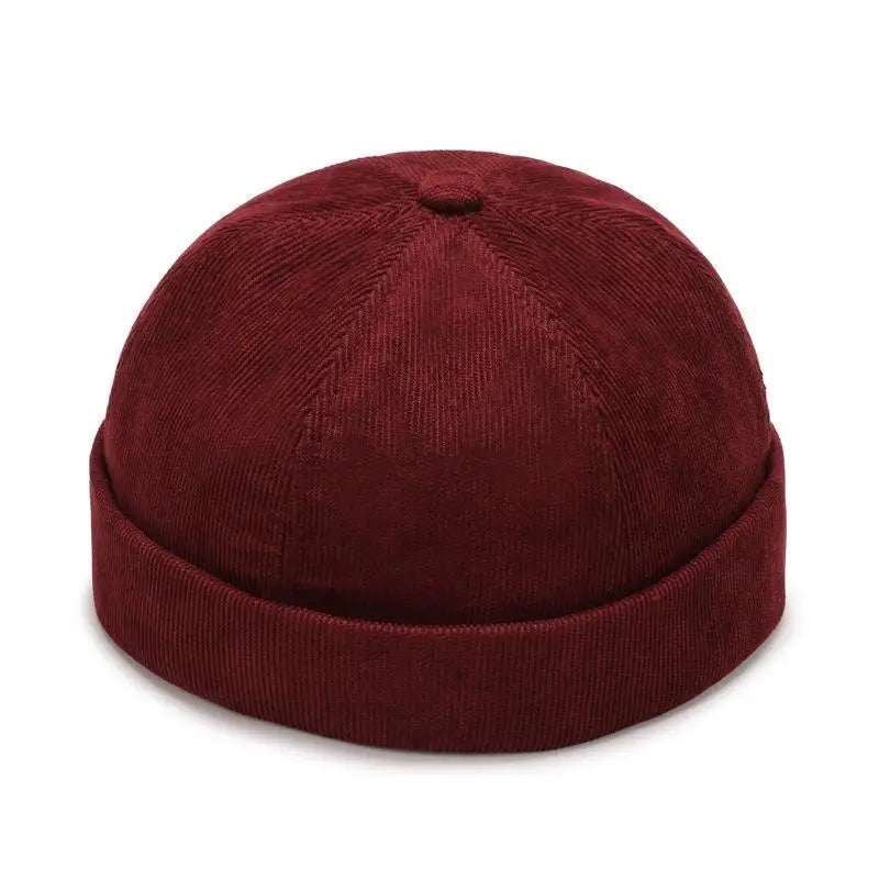 Retro Dome Beanie Hat For Men And Women Brimless Hats Skullcap Docker Adjustable Solid Color Novelty Cotton Caps Men Bonnet