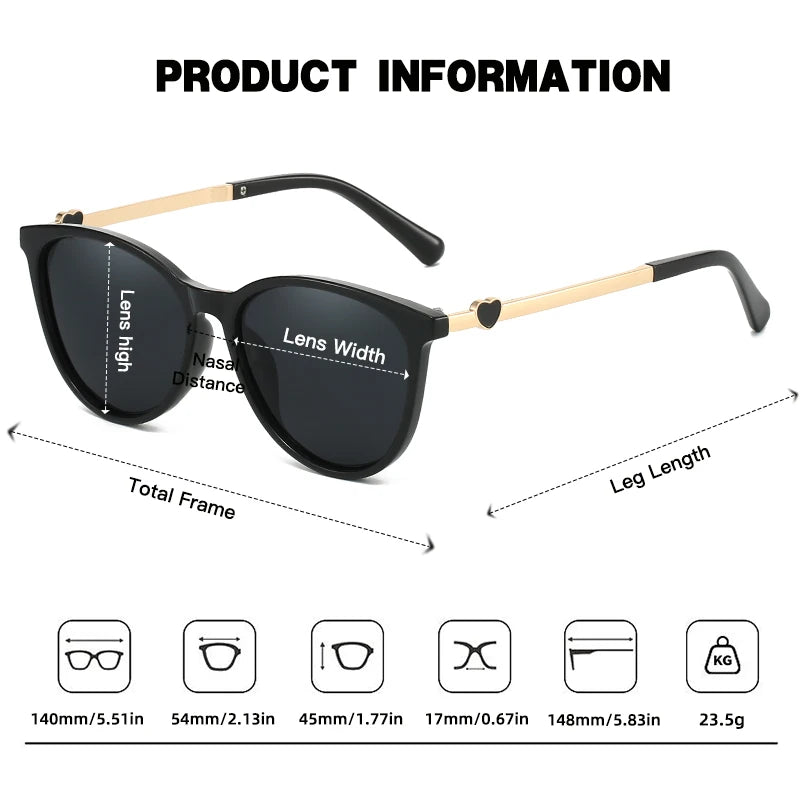 Polarized Cat Eye Sunglasses - Women's Fashion Alloy Frame Gradient Lens UV400 Protection